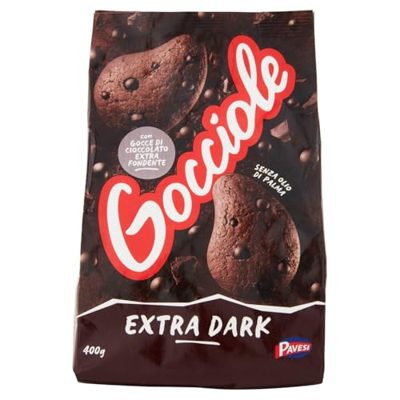 Pavesi - Biscotti Frollini Gocciole Extra Dark con Cioccolato Fondente - 400Gr.