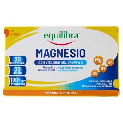 equilibra Integratori Alimentari - Magnesio con Vitamine del Gruppo B - 30 Compresse