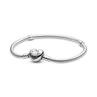 PANDORA - Bracciale in Argento con Chiusura a Forma di Cuore