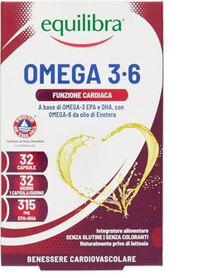 equilibra Integratori Alimentari - Omega 3-6 - 32 Capsule