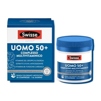 SWISSE Ultivit - Multivitaminico Completo Uomo 50+ con Magnesio Vitamine e Ferro per Supporto a Sistema Immunitario Adulti e Metabolismo Energetico - 30 Compresse