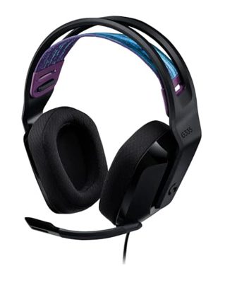 Logitech G G335, cuffia gaming cablata con microfono flip-to-mute