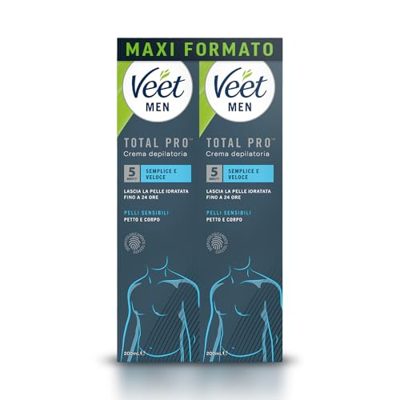 Veet Men - Crema Depilatoria da Uomo per Petto e Corpo - 2 Pezzi