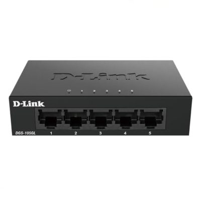 SECONDA MANO Switch di rete D-Link DGS-105GL! Cinque porte Gigabit, niente ventola e scocca in metallo: lo attacchi e funziona. È un usato 'Come nuovo' venduto da Amazon, solo la scatola un po