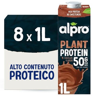 ALPRO PROTEIN - Bevanda alla Soia al gusto Cioccolato - 8 Pezzi x 1L