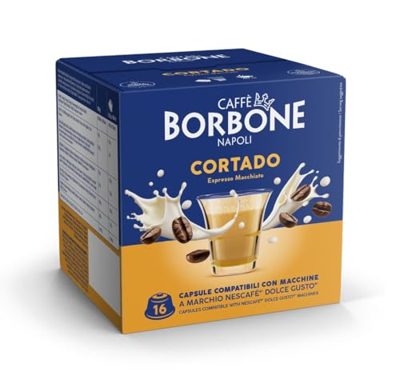 Caffè Borbone Cortado - Espresso Macchiato - 64 capsule compatibili con Nescafè Dolce Gusto (4 confezioni da 16)