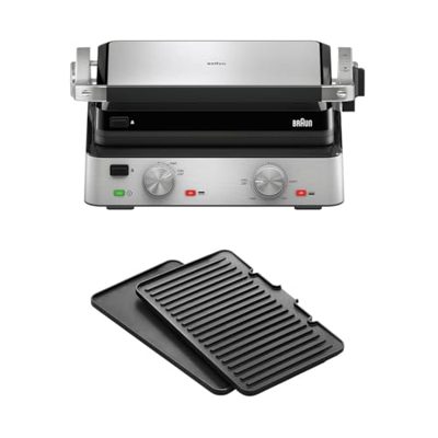 Braun MultiGrill 7 CG7020, Griglia Elettrica con 2 Termostati Elettronici Indipendenti