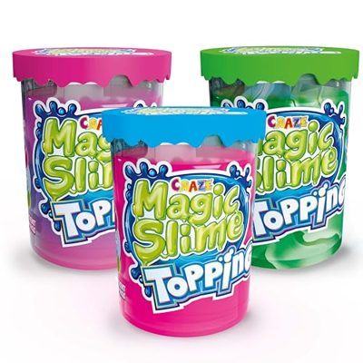 CRAZE - Magic Slime con Topping Glitter - 3 Barattoli