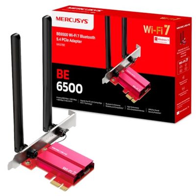 MERCUSYS MA37BE Scheda di Rete PCIe Wi-Fi 7 BE6500Mbps PC Fisso Wireless