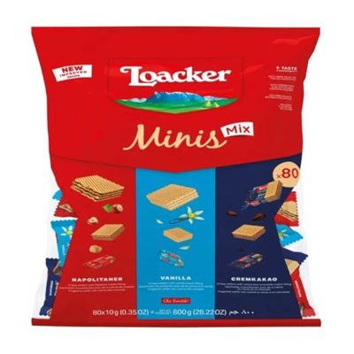 Loacker - Party Pack XL - Mix Mini Wafer Gusti Assortiti - 80 Pezzi