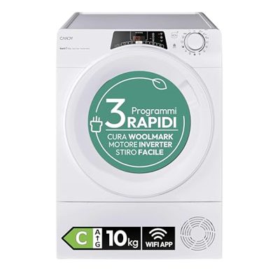 Candy RapidÓ RO EH10N3TE-S, Asciugatrice 10 Kg a Pompa di Calore
