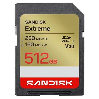 SANDISK Extreme Scheda SD UHS-I da 512 GB (fino a 230 MB/s velocità di lettura e fino)