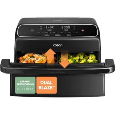 Cosori Twinfry Compact Friggitrice ad Aria 8,6 Litri, Air Fryer Ceramico
