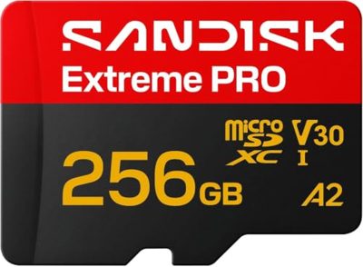 SANDISK Extreme PRO Scheda microSD UHS-I + SD Adapter, 256 GB (velocità di lettura)