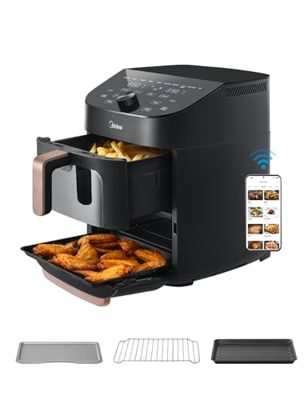 Midea Friggitrice ad Aria Verticale Doppia Zona 10 in 1, 11L