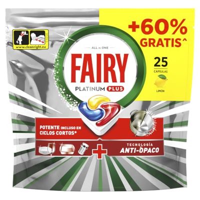 Fairy Platinum Plus - Pastiglie Lavastoviglie Tutto in Uno - 125 Capsule