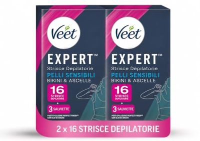 Veet Expert - Strisce Depilatorie Ascelle e Zona Bikini